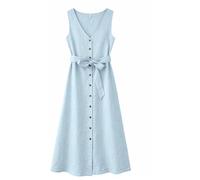 Mazine - Women's Sleeveless Linen Maxi Dress - Dress size XS, grey