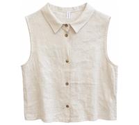 Mazine - Women's Sleeveless Linen Shirt - Blouse size M, sand