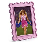 Mazjoaru Pink Photo Frame 4x6 Picture Frames 6x4 Funky Coloured Pink Room Decor Wooden with Real Glass Wall Mount Desktop Home Decorations Gifts for Teenage Girls Female Friends Couples
