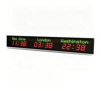 MazmornFly 3/4/5/6 City World Time Wall Clock,Large LED Digital Clock with Automatic Calibration,Annual Error <2 Minutes,Personalized City Time Zone Display & 5-Level Brightness Adjustment 3City