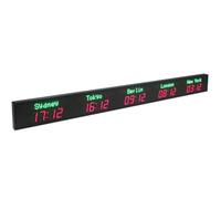 MazmornFly 3/4/5/6 City World Time Wall Clock,Large LED Digital Clock with Automatic Calibration,Annual Error <2 Minutes,Personalized City Time Zone Display & 5-Level Brightness Adjustment 5City