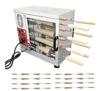 MazmornFly Commercial Electric Chimney Cake Oven 3200 W Ice Cream Cone and Bread Rolls Maker, 8-Station Baking Oven with 16 Pcs Non-Stick Roller, Toasting Oven Dessert Shops Coffee Shops Bakeries