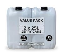 Mazo 2 x 25L Plastic Container for Water & Chemicals Storage Container - UN Certified Food Grade Stackable with Tamper-Evident Cap, Ideal for Outdoor Camping Emergency Survival & Industrial Use