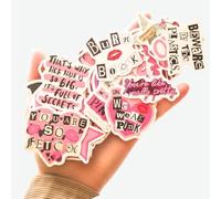 Mazo Moon 50 x Pink Aesthetic Y2K Stickers Pack | Retro Coquette, Mean Girls, 2000s Stickers for Laptop, iPad, Water Bottle, Journal & Scrapbook | Trendy Vinyl Stickers for Girls & Teens