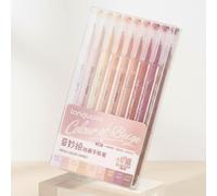 Mazo Moon Gel Pen Set - 0.5mm Medium Tip, Visible Ink Level, Large Capacity Coloured Pens for Journaling, DIY Cards & Office Use, 9 Pack with 18 Colours (Colour of Beige)