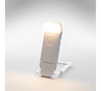 Mazo Moon Mini USB Rechargeable Reading Light - Foldable 360° Rotating Clip-On Book Lamp with 3 Brightness Levels & Warm/Cool Modes, Portable Eye-Care Light for Bedtime Reading & Travel