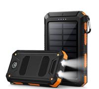 Mazo Moon Solar Power Bank 10000mAh - Portable USB-C Charger with Dual USB Output, LED Flashlight, Compass & Waterproof Rugged Design for Camping, Hiking & Travel