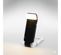 Mazo Moon USB Mini Rechargeable Reading Light - Foldable 360° Rotating Clip-On Book Lamp with 3 Brightness Levels & Warm/Cool Modes, Portable Eye-Care Light for Bedtime Reading & Travel
