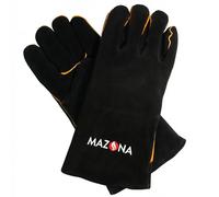 Mazona Heatproof Pair of Gauntlet Gloves, Black | Pair, fireproof & heat resistant, one size fits most, for stove, oven, fireplace & BBQ use
