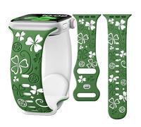 Mazuboho Clover Lucky Gifts Compatible with Apple Watch Bands for Women 49mm 46mm 45mm 44mm 42mm, Soft Silicone St Patricks Day for Apple Watch Ultra 3 Series 11 10 9 8 7 SE 6 5 4 3, Ultra 2, Ultra