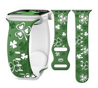 Mazuboho Clover Lucky Gifts Compatible with Apple Watch Bands for Women 49mm 46mm 45mm 44mm 42mm, Soft Silicone St Patricks Day for Apple Watch Ultra 3 Series 11 10 9 8 7 SE 6 5 4 3, Ultra 2, Ultra