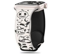 Mazuboho Halloween Band Compatible with Apple Watch Bands for Women 49mm 46mm 45mm 44mm 42mm(S1-3), Adjustable Waterproof Silicone Pumpkin Bat iWatch Strap Series 10 9 8 7 6 5 4 3 2 1 SE Ultra Ultra2
