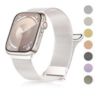 Mazuboho Milanese Loop Compatible with Apple Watch Band 41mm 40mm 38mm, Adjustable Mesh Magnetic Stainless Steel Apple Watch Bands for Women & Men Series 9 8 7 6 5 4 3 2 1 SE (Starlight)