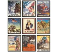 MAZUKO WW2 Vintage Poster, US History Posters, WW2 Propaganda Pictures, Vintage World War Recruitment Posters 9PCS- 8"X10" - UNFRAMED (World War 2)