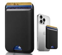 MAZYOYO Phone Card Holder Stick On, Premium Faux Leather Wallet, Strong Adhesive, RFID Blocking, Fit 4 Cards, Black, Unisex-Adults, Smartphone Users