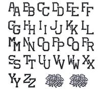 MAZYPO 52 PCS Iron on Letters,Embroidered or Sew on Applique Alphabet A-Z Decorative Repair Patches for Clothes, Hats, Jeans, Bags and Shirts. (Black)