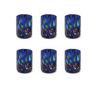 MAZZEGA ART & DESIGN Shot Tequila Glasses in Glass Blown and Hand-Crafted with Murrine Murano I Colori di Murano Model Shot 70 ml Made in Italy (6, Blue)