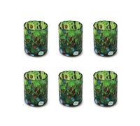 MAZZEGA ART & DESIGN Shot Tequila Glasses in Glass Blown and Hand-Crafted with Murrine Murano I Colori di Murano Model Shot 70 ml Made in Italy (6, Green)