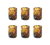 MAZZEGA ART & DESIGN Shot Tequila Glasses in Glass Blown and Hand-Crafted with Murrine Murano I Colori di Murano Model Shot 70 ml Made in Italy (6, Yellow)