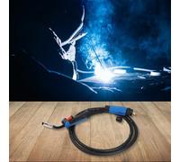 MB-15AK MIG/MAG Welding Torch with Flexible Head, 10 ft Length, 0-250A Duty Cycle, Brass Nozzle & Phosphor Bronze Switch, for Industrial Plasma Cut