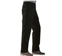 MB CLOTHING Mens Side Elasticated Action Trousers Poly/Cotton Fabric Water Repellent Finish Side Elastic at The Waist with Tough Zipped Multi-Pockets Zip Fly Soft Handle Quality Fabric (48 31, Black)