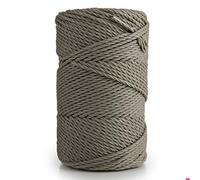 MB Cordas Macrame Rope 3 mm Colour 135 m, 0.5 kg - Coloured Cotton Rope - 3 Strands - Macrame Dream Catcher, Hanging for Plants and Walls, Wedding Decor - Grey