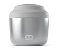 monbento - Insulated Lunch Box MB Element Silver - Leakproof and Insulated Container Keeps Food Hot/Cold for Up to 10 Hours - for Work/School Lunch Packing - BPA Free - Food Grade Safe - Grey