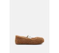 MB Shearling Ballet Pumps Cognac