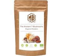 MB Superfoods - Organic 7 Mushroom Blend Powder 100g - High Strength Supplement with Reishi, Chaga, Shiitake, Maitake, Lion's Mane, Cordyceps & Tremella - Real Mushroom Complex for Herbal Wellness