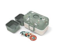 monbento - Kids Lunch Box MB Tresor Raccoon - Cute Bento Box with 3 Compartments - Ideal for Lunches or Snacks at School/Park - BPA Free - Food Grade Safe - Green