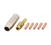 MB15 15AK MIG Welding Tip Kit 7 Pieces with Protective Nozzle Tip Holder and Five Conductive Tip Sizes 0.6mm to 1.2mm for Rilon Riland Jasic (0.8mm)