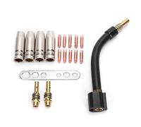MB15/15AK MIG Welding Torch Accessory Set, Contact Tip Tips Holder Diffuser Gas Nozzles, 10PCS Contact Tips with 4PCS Tips Holder Diffuser and 2PCS Connecting Rod, Torch Neck and N