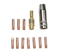 MB15 MIG Nozzle Tips Shroud Guard Kit 12 pcs 0.8mm Aperture M6x25mm Holder for 14AK and 15AK Welding Torches (1.0mm)