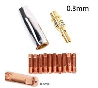 MB15 MIG Welding Nozzle Shroud Kit 12 Pcs 0.8mm Copper Tip Holder for 14AK 15AK Torch Accessories