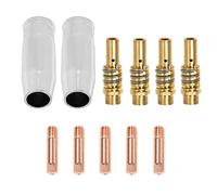 MB15AK MIG Welder Consumable Accessory 11 PCS, Welding Torch of Conical Nozzle Gas Nozzle Holder, 0.6mm 0.8mm 1.0mm Contact Tips for 15AK Torch Gun Welding Machine, Multiple Choices for You
