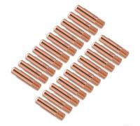 MB15AK Welding Contact Tips 20pcs for MIG Welding Torch Consumables, Thread Size M6 X 25mm, Compatible Tip Sizes 0 6mm, 0 8mm, 1 0mm, Length 25mm (1.0mm)
