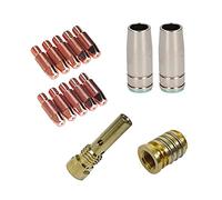 MB25 MIG Welding CONSUMABLES KIT Torch Contact Tips Nozzle Gas Shroud 25AK 14pc (1.0mm Tips)
