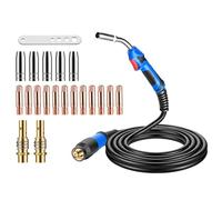 MB25KD MIG/MAG Welding Torch Set, 4m Welding Torch Gun with Euro Connector, 20Pcs Consumables Kit Including Copper Diffuser & Contact Tips, 250A for CO2 Argon Welding in Workshop & Industry
