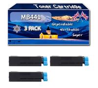 MB441 Toner Cartridge Compatible for Okidata OKI B401 MB441 MB451 Printers, High-Definition Printing Effect with Chip, 2500 Pages (3 Pack Black)