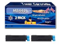 MB441 Toner Cartridge Compatible for Okidata OKI B401 MB441 MB451 Printers, High-Definition Printing Effect with Chip, 2500 Pages (2-Pack Black)