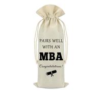 MBA Degree Graduation Gift Wine Bag Master of Business Administration Graduation Party Decorative Wine Bags Graduation Gift for Master of Business Administration Degree Students Friend Wine Bottle Bag