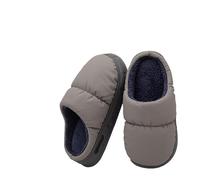 MBACODAI Gacimy Winter Fur Lined Slippers For Women New Waterproof Fuzzy Cotton Shoes Men Plush Slides Couple Indoor Fluffy House Slipper(Grey,9 UK)