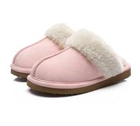 MBACODAI Men's New Winter Plush Slippers Soft Memory Foam Flat Home Cotton Shoes Couple Indoor Non-Slip Warm Furry Bedroom Slipper(Pink,9.5 UK)