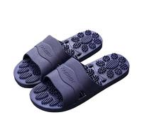 MBACODAI WaterLeaky Bathroom Slippers Massage sole Quick-drying Shower Hollow Out Indoor Soft PVC Shoes Anti-Slip Flip Flops Men Women(Dark blue,15 UK)