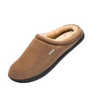 MBACODAI Winter Men's Cotton Slippers Bedroom Thickening Sandals Shoes For Men Fashion Flat Casual Shoes Men Soft Soles Big Size 50(Brown,12 UK)