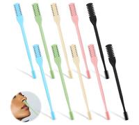 MBAIYO 10 Pcs 2 in 1 Manual Nose Hair Trimmer, 360° Rotating Nasal Hair Cutter with Ear Cleaner for Men & Women, 5 Color Stainless Steel Nose Clippers Set