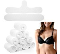 MBAIYO 10 Pcs Reusable Cotton Bra Liners, Bra Liners to Absorb Sweat Under Breasts 3 Layer Washable Sweat Absorber Pads 2 Shape White Tummy Liner 18Inch for Women
