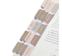 MBAIYO 150Pcs Laminated Bible Tabs for Women and Men, Bible Study Tabs Bible Study Supplies Large Print Bible Book Index Tab with Gold Foil Embossed Lettering (Gray + Gold)