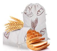 MBAIYO 2 Pcs Bread Bags for Homemade Breads, Reusable Bread Bags Linen Food Storage Bag for Homemade Food Container 39.9cm x 29.8cm Reusable Large Storage for Artisan Foods Storages