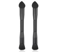 MBAIYO 2 Pcs Dual-Ended Hairline Powder Brush, Precision Hair Makeup Brush Root Concealer Brushes Set with Sponge Tip and Soft Bristles for Covering Hair Root Touch Up Contouring Blending